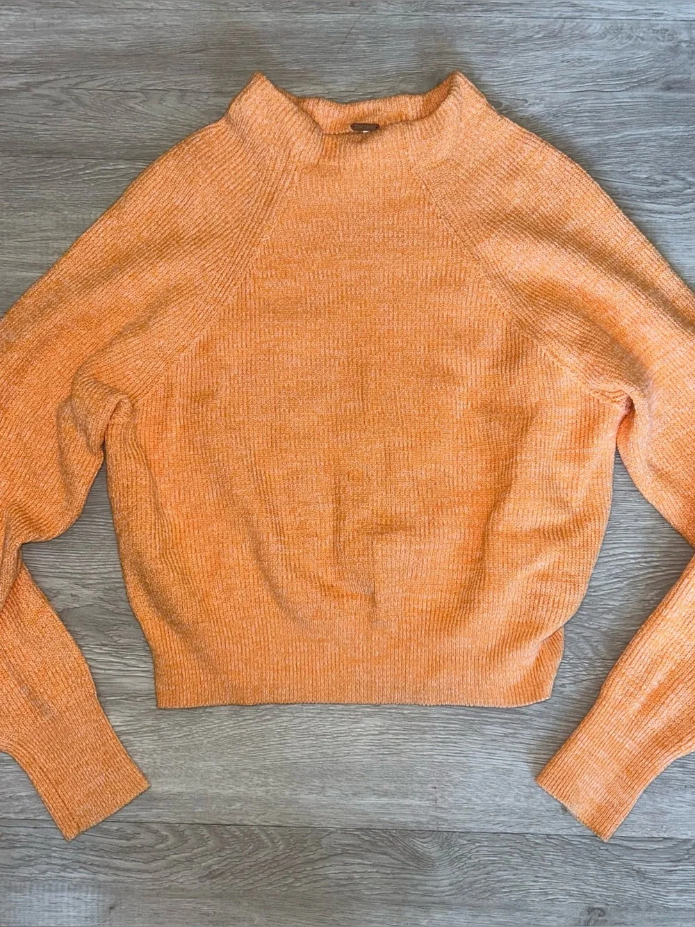 Free People Too Good Ribbed Knit Pullover Sweater Orange Zest Size M